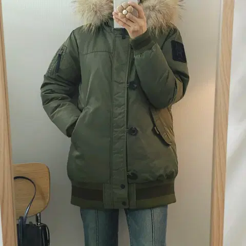 (90)K2 여성 야상 패딩 라쿤퍼 구스다운 자켓 점퍼 E1W1536