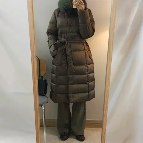 (7)Bonispax 여성 여우털 롱패딩 구스다운 겨울 E2W1518