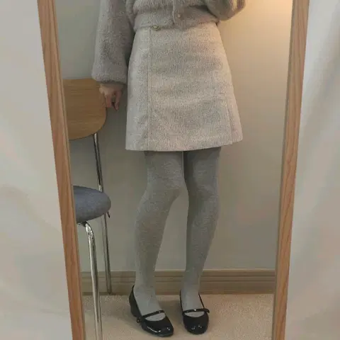 (64-92)로엠 언발란스 미니 스커트 라이트핑크