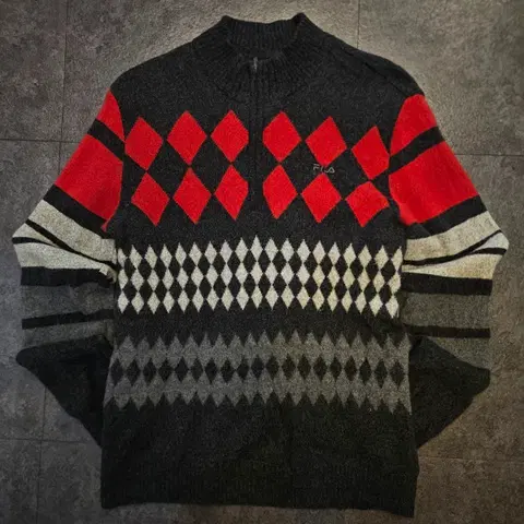 FILA 골프 반집업 방풍니트 100