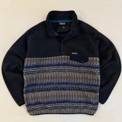 파타고니아 신칠라 스냅 풀오버 플리스 아즈텍 나바호 네이비