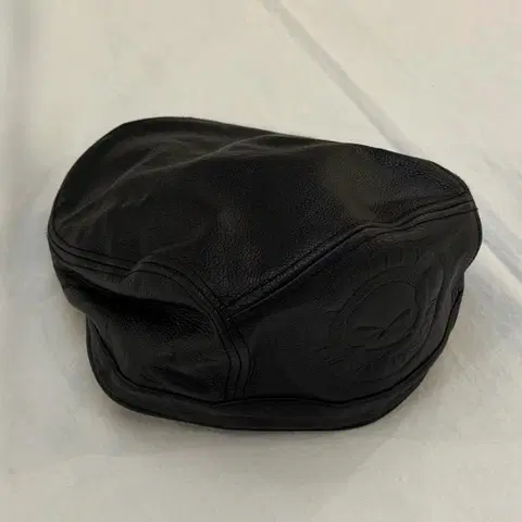 할리데이비슨 카우하이드 스컬 가죽 베레모 헌팅캡 블랙