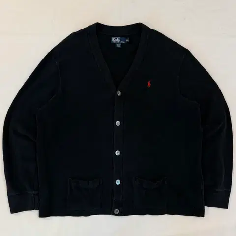 90s 폴로 랄프로렌 코튼 니트 가디건 블랙