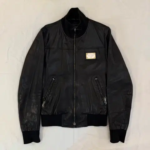 00s 돌체앤가바나 아카이브 램스킨 플레이트 레더자켓 블랙