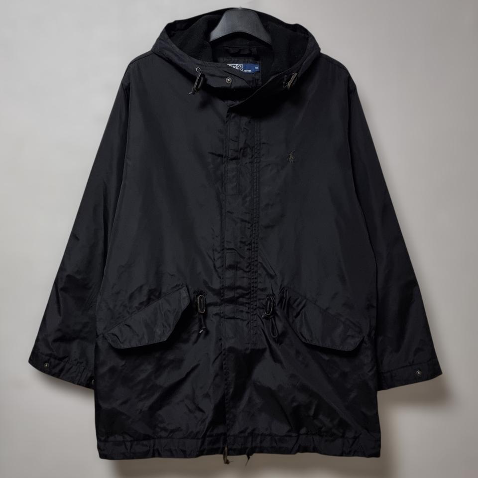 폴로 랄프로렌 유틸리티 블랙 후드 나일론 쉘 파카 100