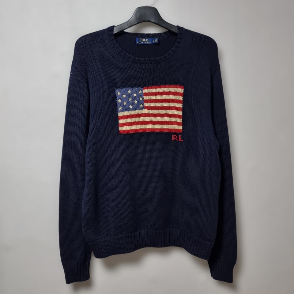 폴로 랄프로렌 성조기 니트 100