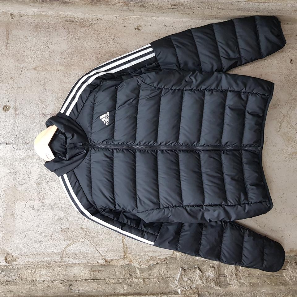 아디다스 블랙 삼선 다운 남성 패딩 XL사이즈