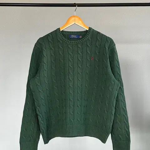 [M]폴로 랄프로렌 그린 케이블 니트 스웨터