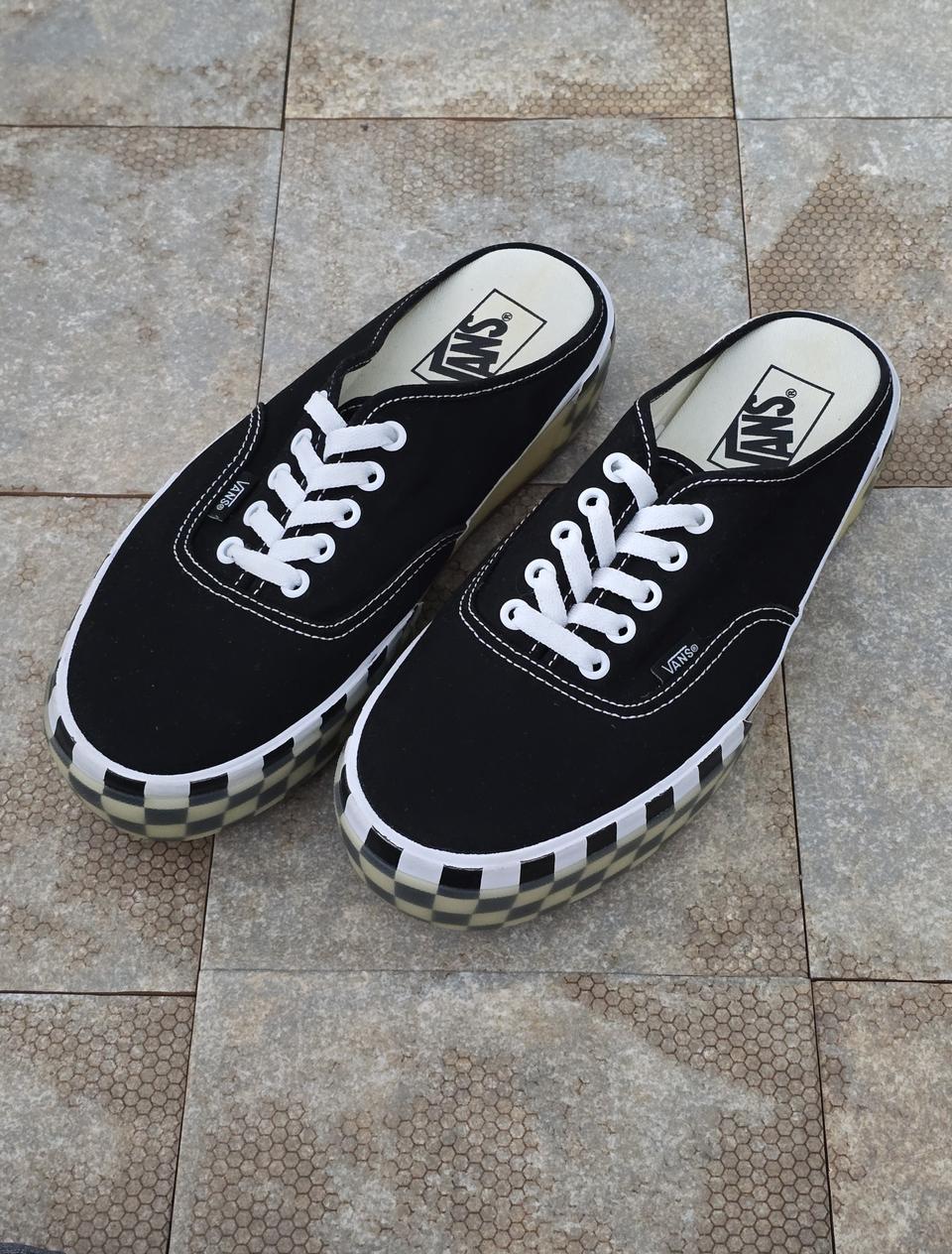 (260)반스 어센틱 뮬 스택드 체커 스니커즈