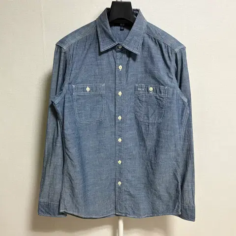 유니클로 샴브레이 워크셔츠 / 진청, M