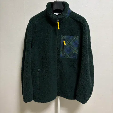 유니클로 X JW앤더슨 체크 포켓 플리스 / 그린, M