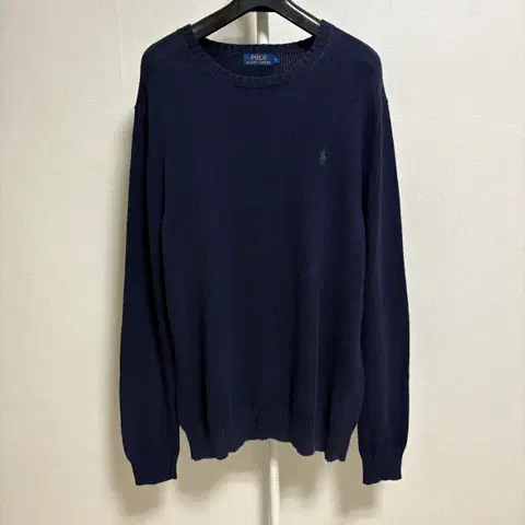 폴로 랄프로렌 코튼 라운드 니트 / 네이비, L