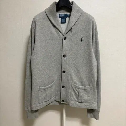 폴로 랄프로렌 기모 숄카라 스웻 가디건 / 그레이, M