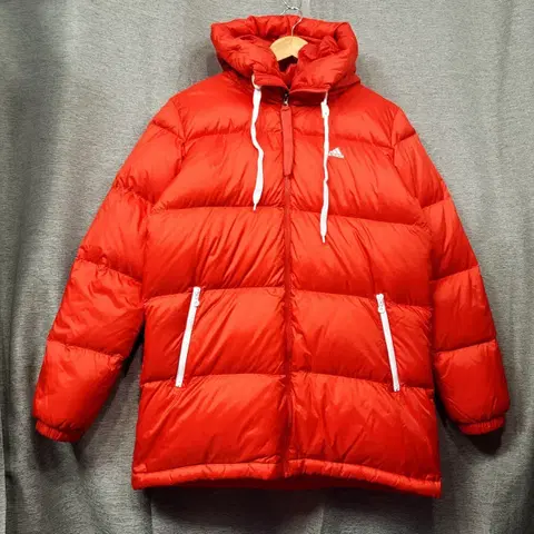 아디다스 후드 덕다운패딩 점퍼 레드