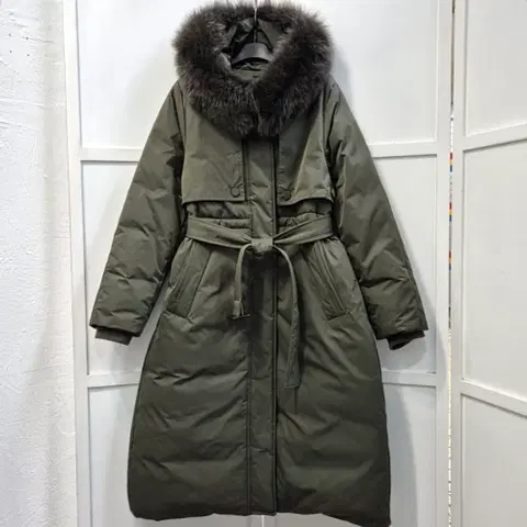 24fw 더엣지 폭스퍼후드 구스 다운 롱패딩