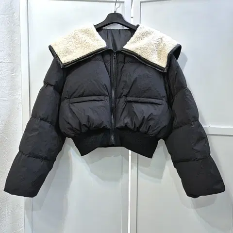 yoo so u 부클카라 구스다운 크롭 패딩