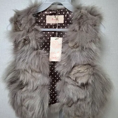 숲 여성 여우털쪼끼 55 새상품