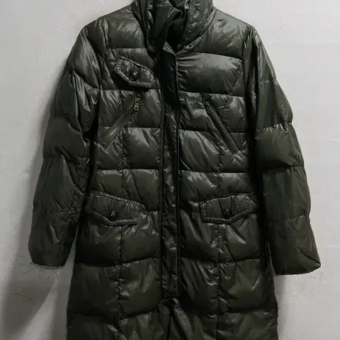 55-66 카키 덕다운 오리털 롱패딩