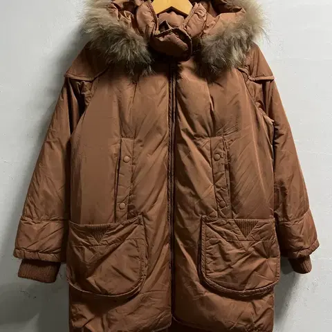 55-66 오즈세컨 덕다운 오리털 라쿤 패딩파카 정품