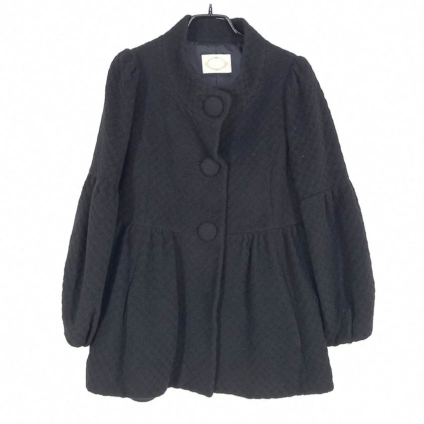 레니본 여 퍼프 앙고라혼방 8부소매 모직자켓 블랙85 (HU41904)