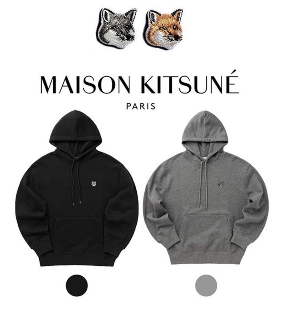 메종키츠네 그레이폭스 후드티
