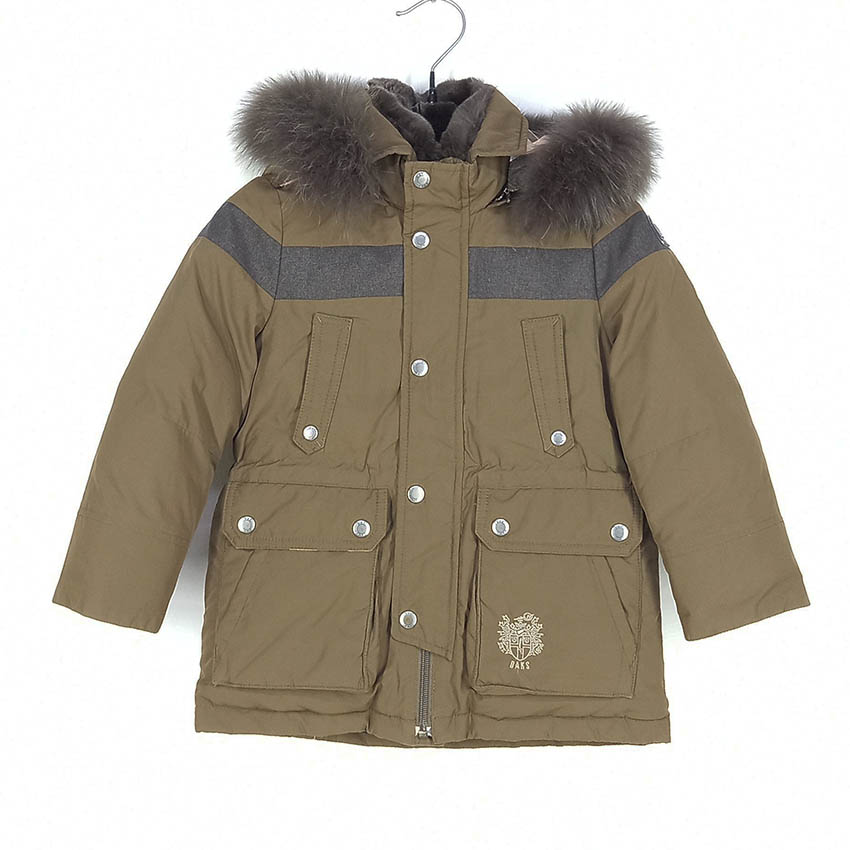 닥스 키즈 넥퍼 스트링 구스다운패딩 브라운110(5Y) (HU41909)