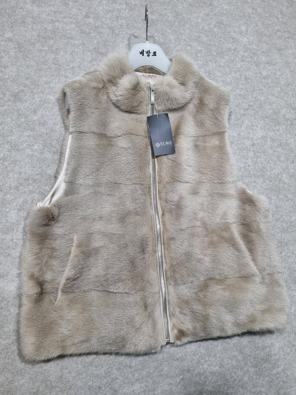여성 66size 유로컬렉션 양가죽 밍크 베스트 조끼
