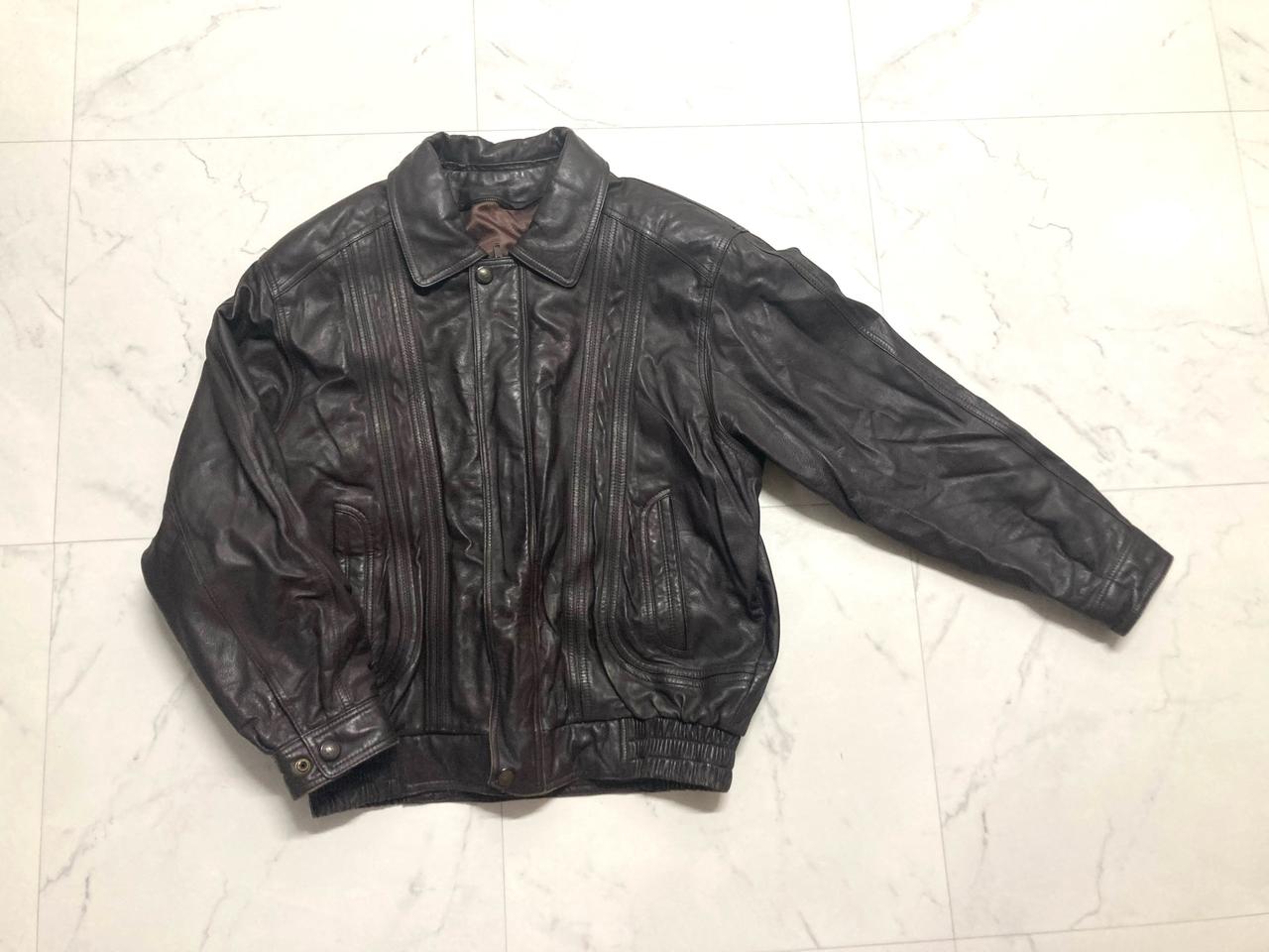 90s 양가죽 램스킨 A-2 레더 봄버 자켓 100-105