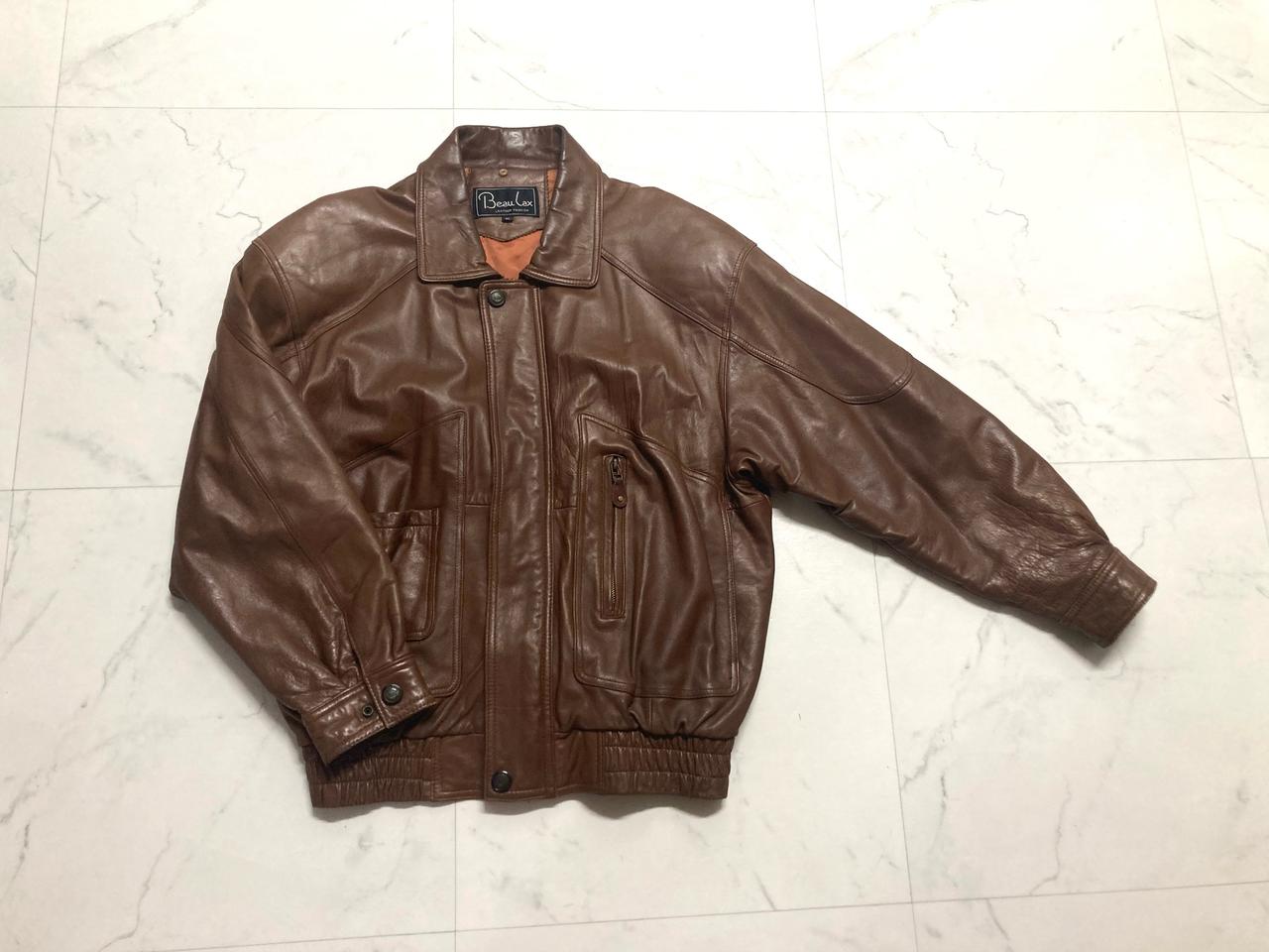 90s 램스킨 양가죽 A-2 레더 봄버 자켓 100-105