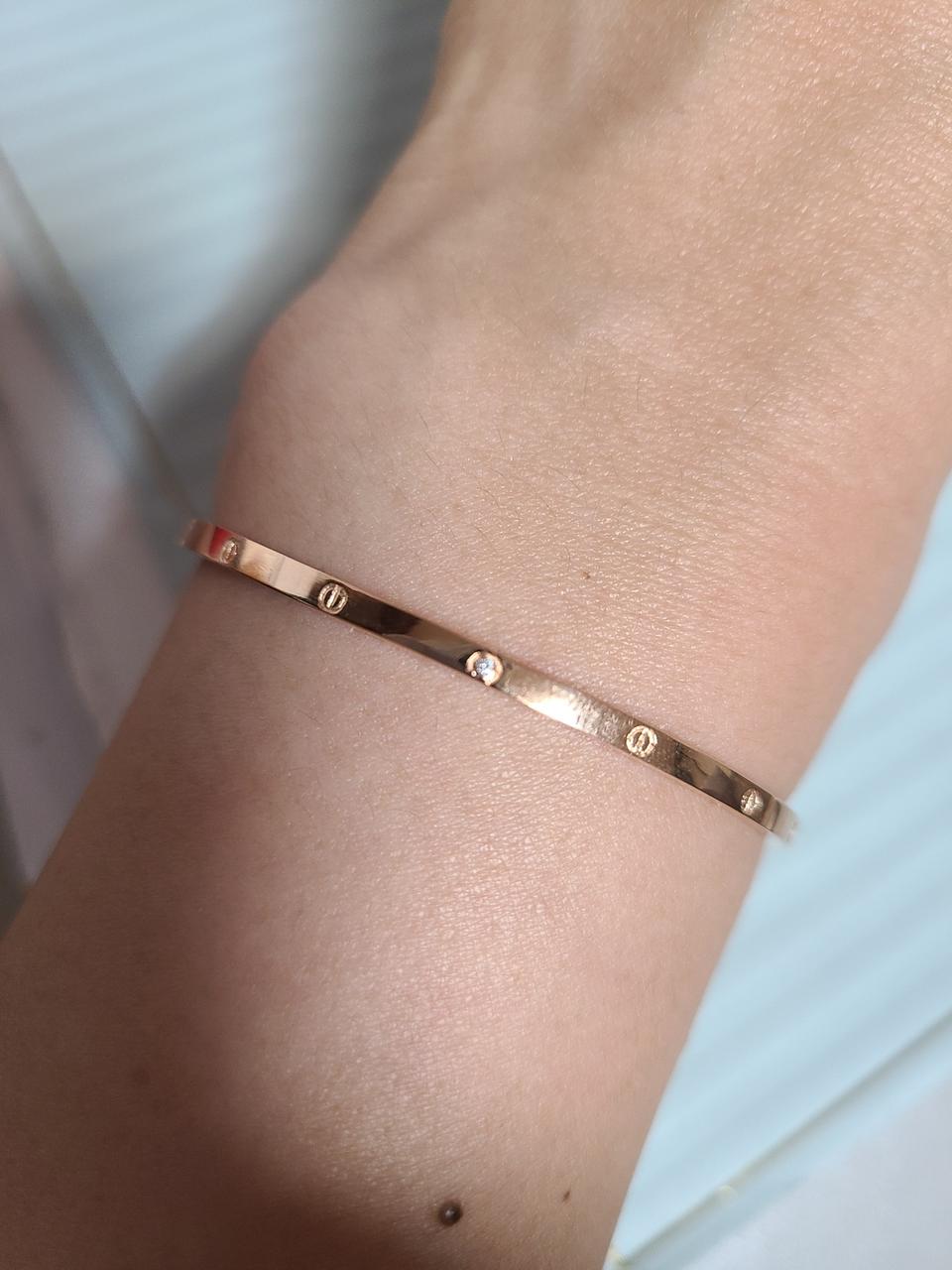 18k핑크골드 반뱅글 팔찌