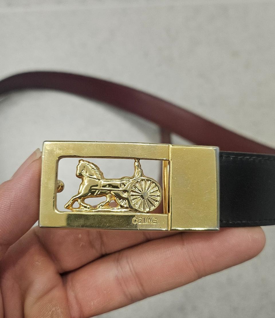 정품 셀린느 마차 금장 벨트
