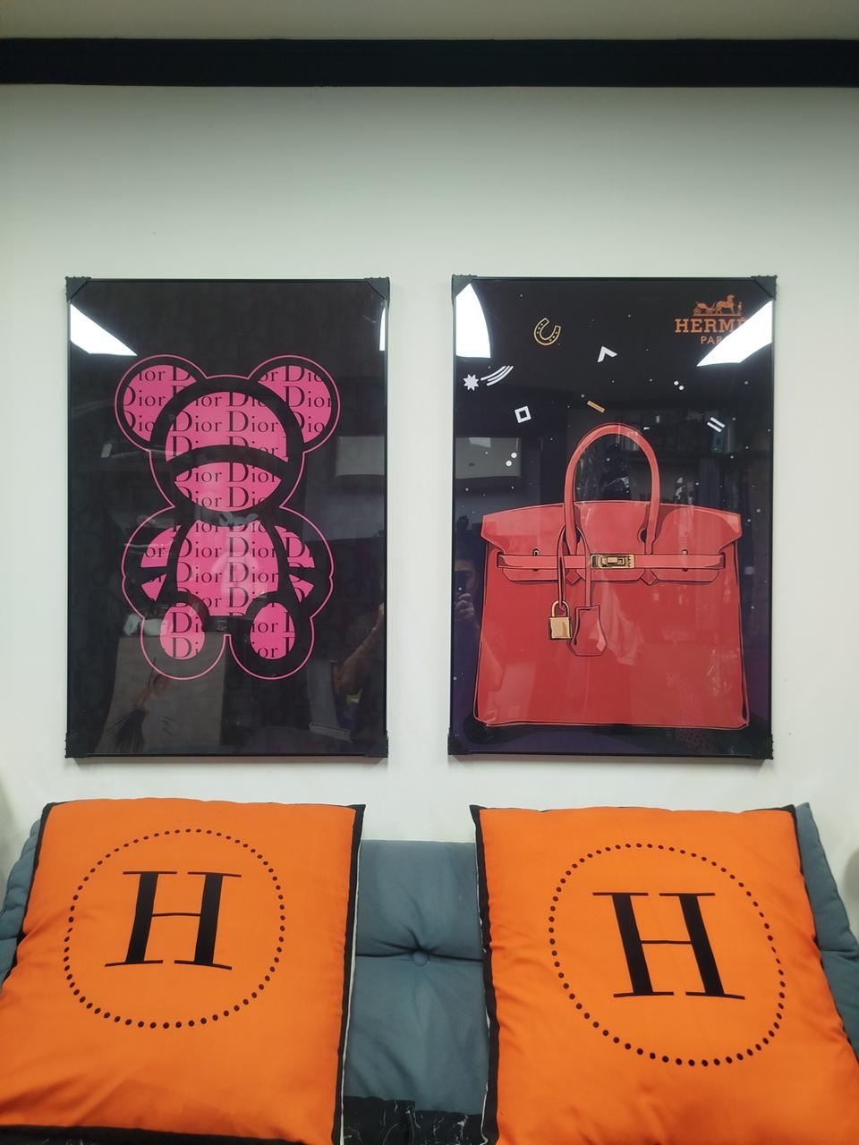 디올 베어브릭 카우스 에르메스 가방 그림액자 그림 액자 인테리어소품