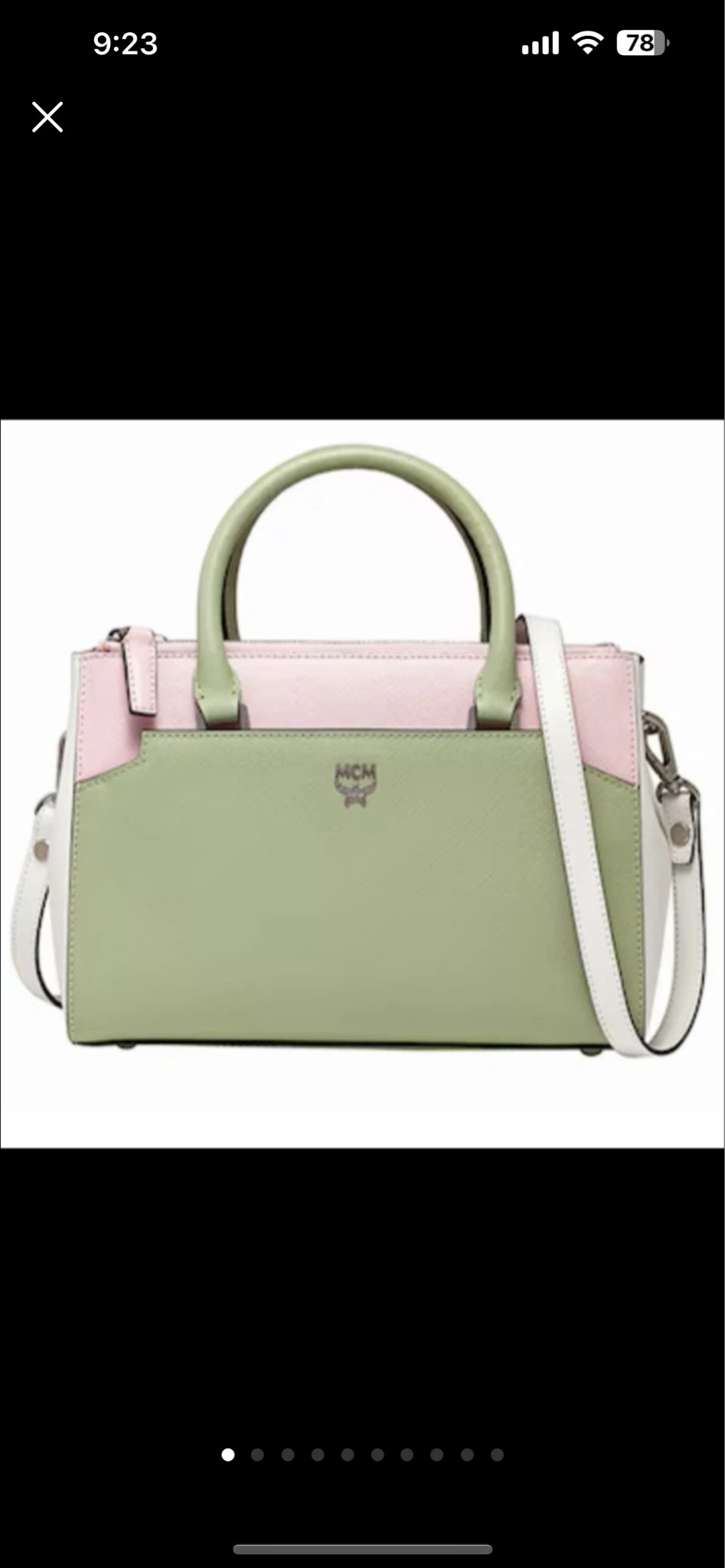 MCM 토트백 핑크/그린