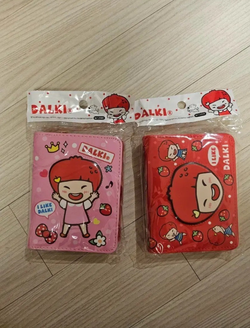 딸기 캐릭터 카드지갑 핑크/레드 고전 캐릭터