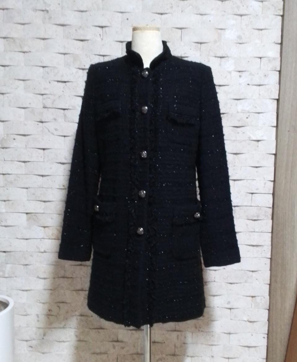 조이너스 블랙 트위드 코트