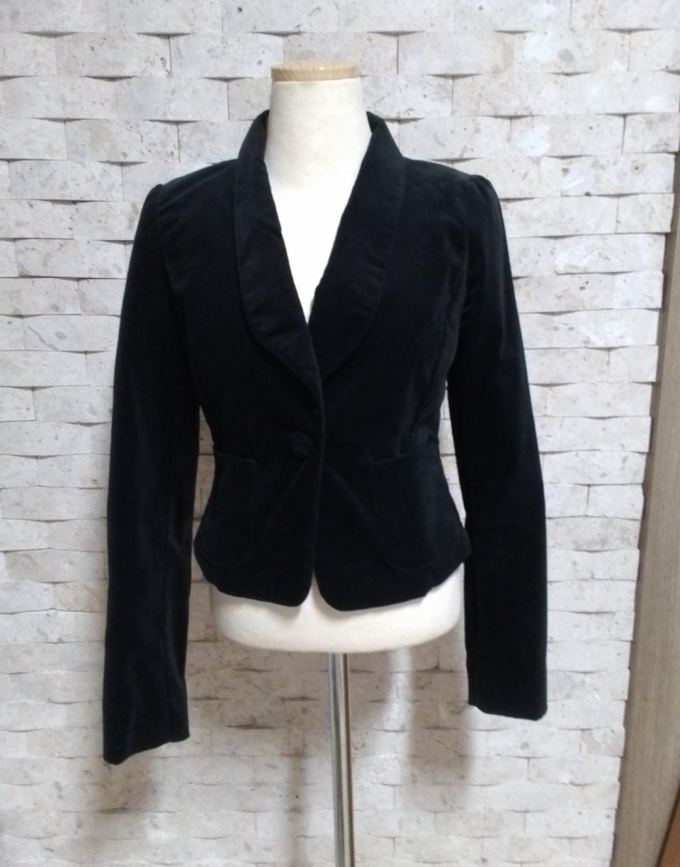라인예쁜 블랙 벨벳 자켓
