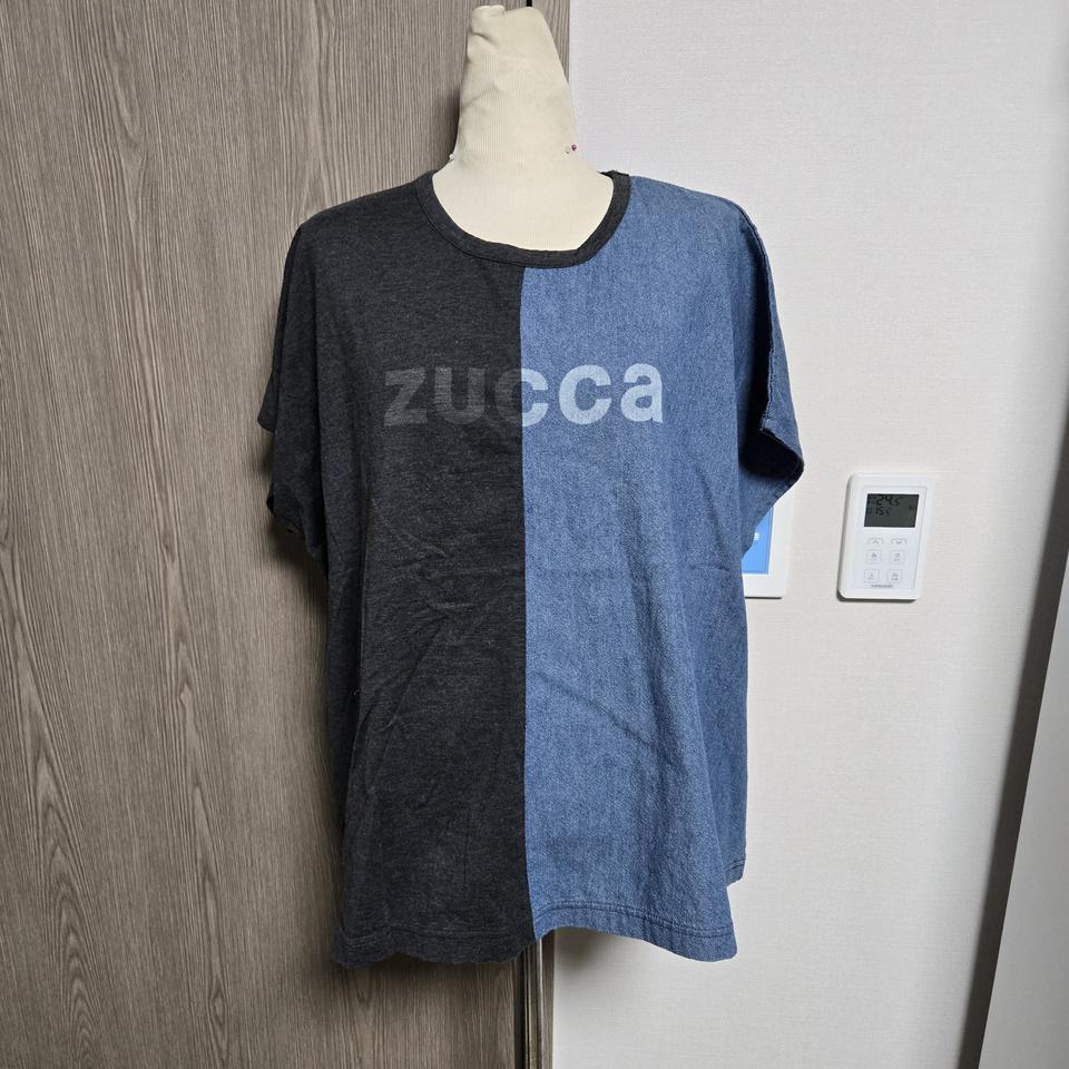 zucca 주카 매장판 오버핏 반반 티셔츠 데님 배색