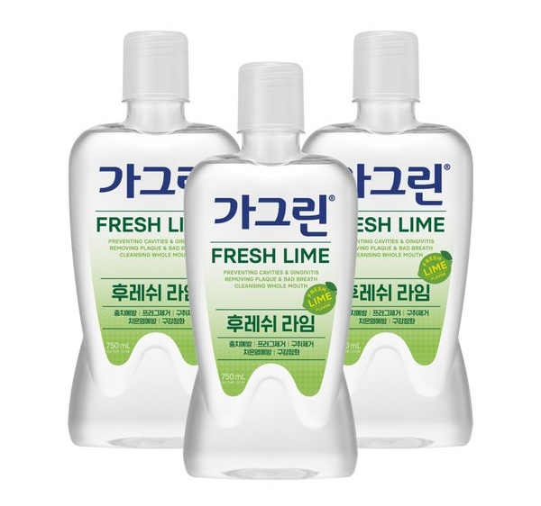가그린 후레쉬 라임 750ml 3개 구강청결제