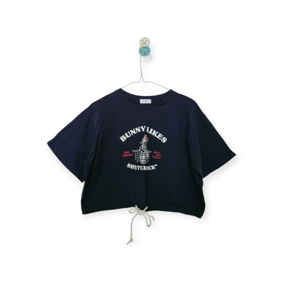 OH JINHO 바니 셔틀콕 크롭 반팔티셔츠