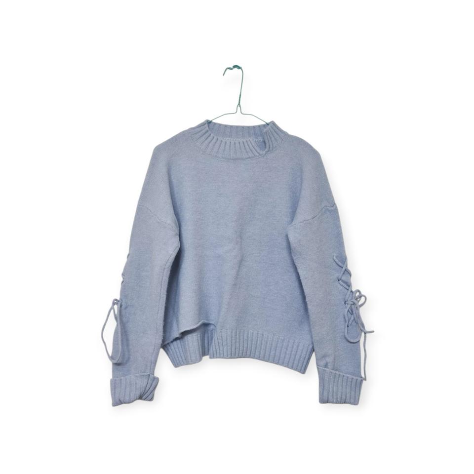 [미착용] 소매 레이스업 포인트 니트