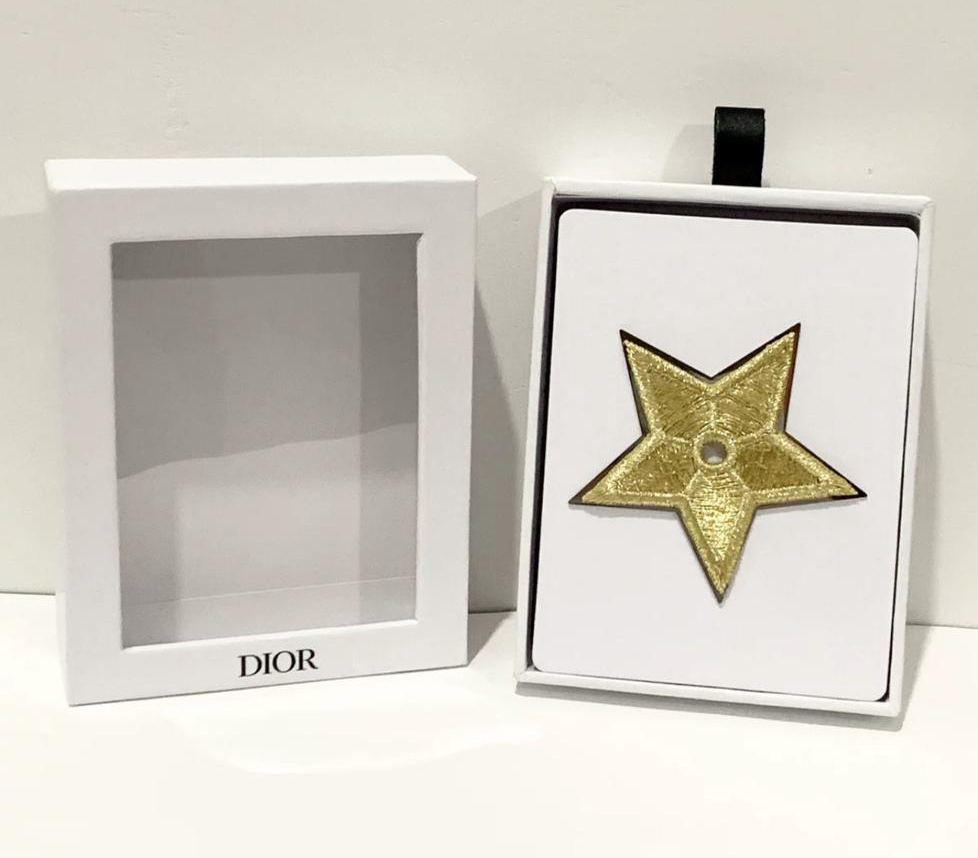 디올 자수 골드 스타 핀브로치