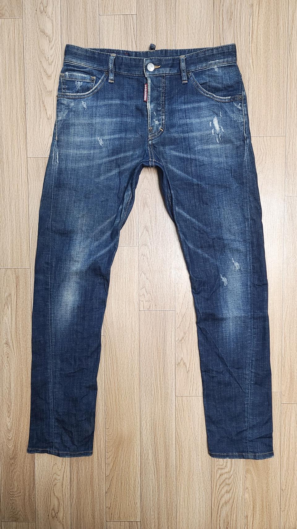 정품 디스퀘어드 가죽패치 M부블레핏 청바지 46