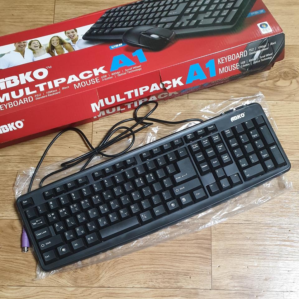 앱코 A1 유선 표준 키보드 새상품 컴퓨터 pc 악세사리 부품 자판기