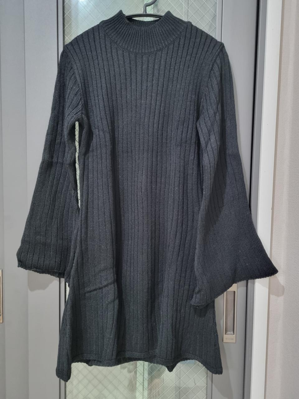 블랙 골지 니트 원피스