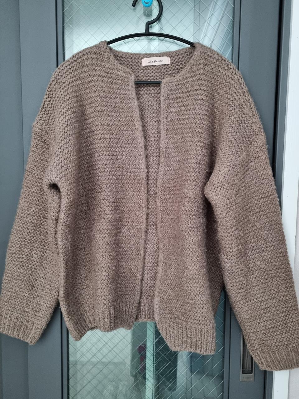 브라운 니트 가디건