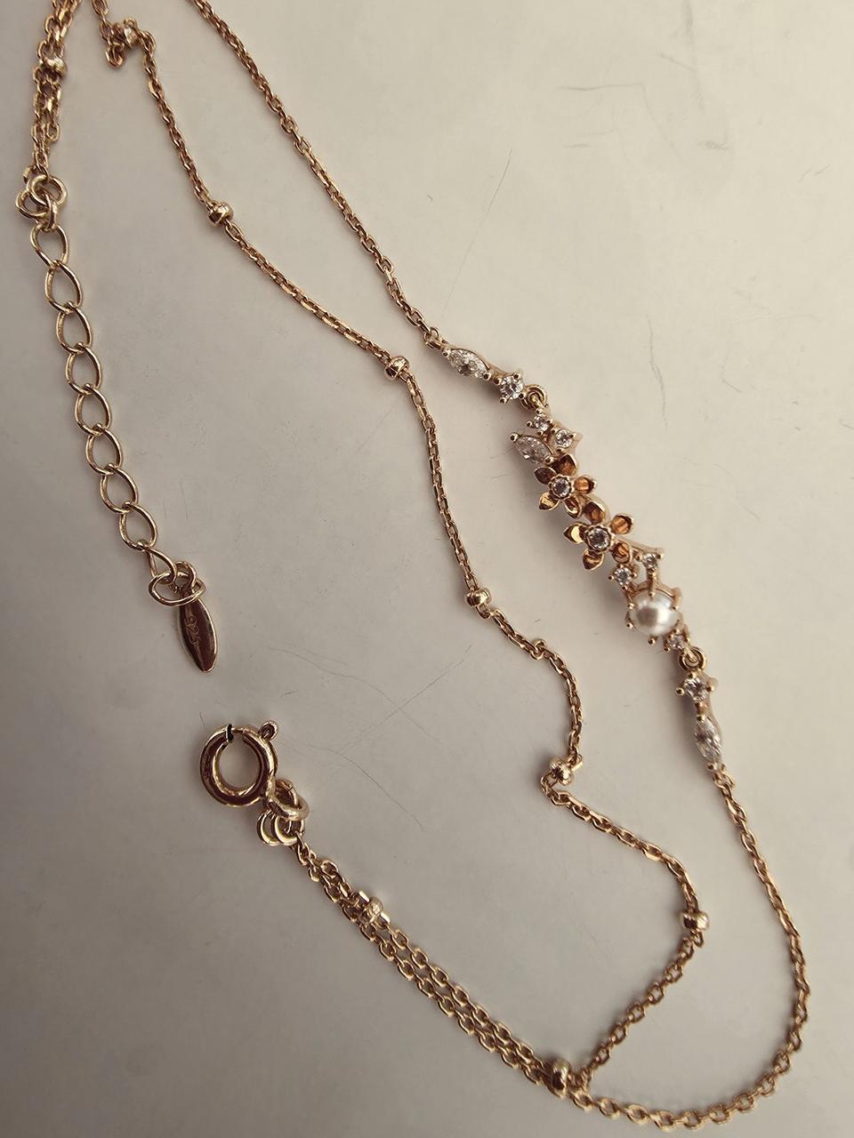 실버925 로즈골드 두줄팔찌