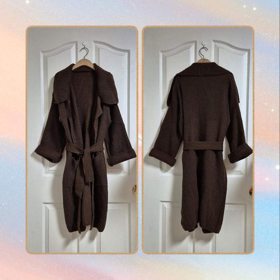 [새상품] 브라운 오픈형 끈묶음 롱 가디건