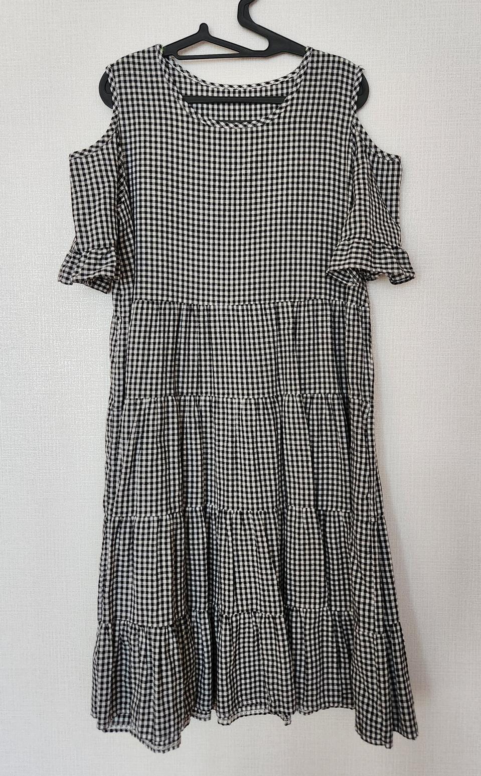 의류 여성 원피스 블랙체크 프리사이즈