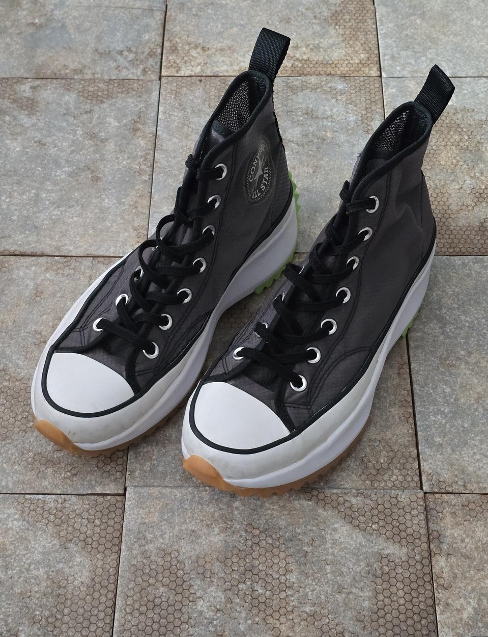 (240)컨버스 런스타 하이크 콘크리트 히트 블랙 하이 스니커즈 운동화