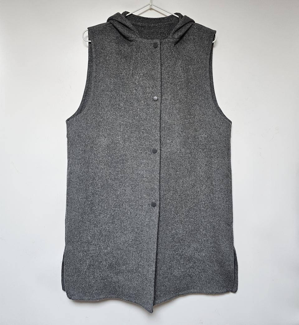 미사용 Zishen 회색 후드 베스트